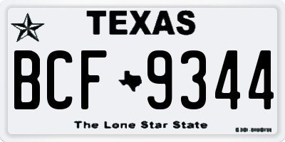 TX license plate BCF9344