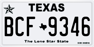 TX license plate BCF9346