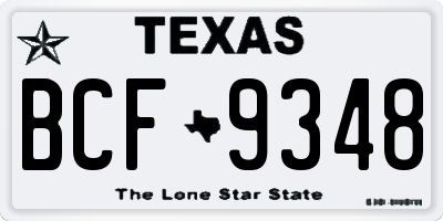 TX license plate BCF9348