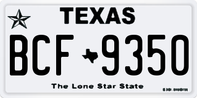 TX license plate BCF9350