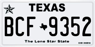 TX license plate BCF9352
