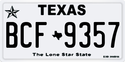 TX license plate BCF9357