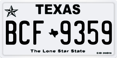 TX license plate BCF9359
