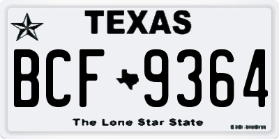 TX license plate BCF9364