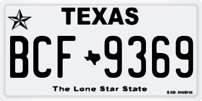 TX license plate BCF9369