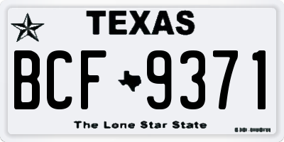 TX license plate BCF9371