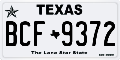 TX license plate BCF9372