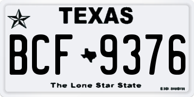 TX license plate BCF9376