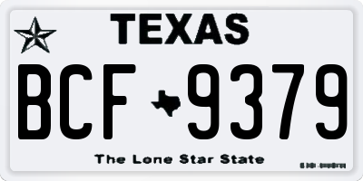 TX license plate BCF9379