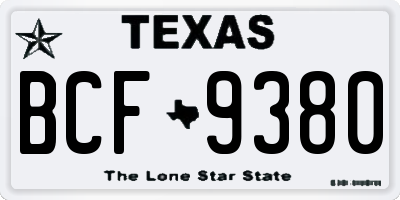 TX license plate BCF9380