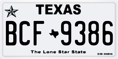 TX license plate BCF9386