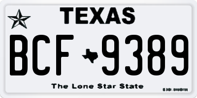 TX license plate BCF9389