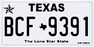 TX license plate BCF9391