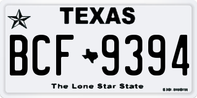 TX license plate BCF9394