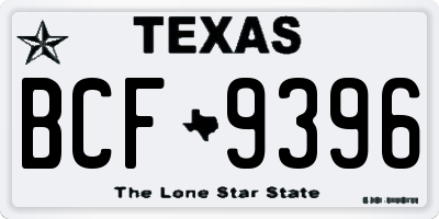 TX license plate BCF9396