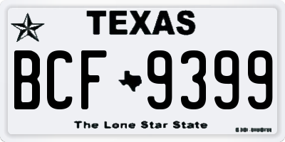 TX license plate BCF9399