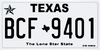 TX license plate BCF9401