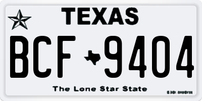 TX license plate BCF9404