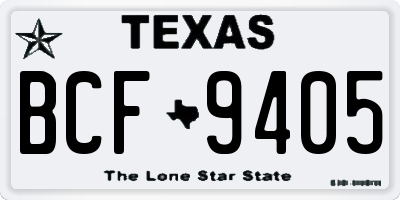 TX license plate BCF9405