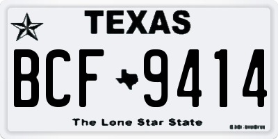 TX license plate BCF9414