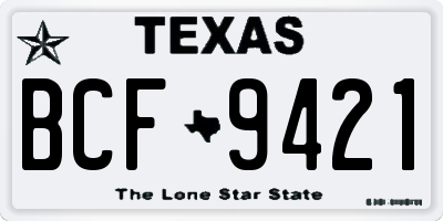 TX license plate BCF9421