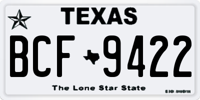 TX license plate BCF9422