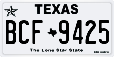 TX license plate BCF9425