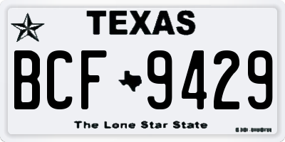 TX license plate BCF9429