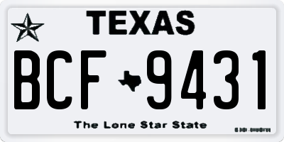 TX license plate BCF9431