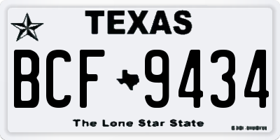 TX license plate BCF9434