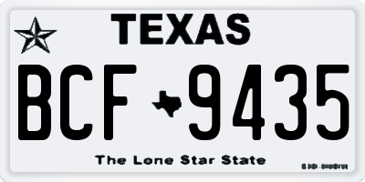 TX license plate BCF9435