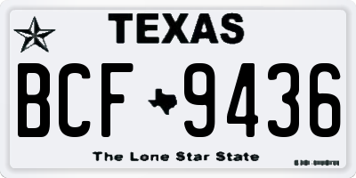 TX license plate BCF9436
