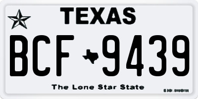 TX license plate BCF9439