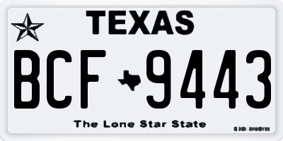 TX license plate BCF9443