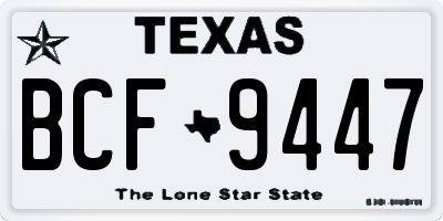TX license plate BCF9447