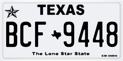 TX license plate BCF9448