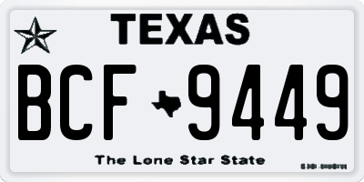 TX license plate BCF9449