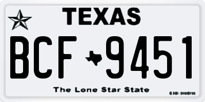 TX license plate BCF9451