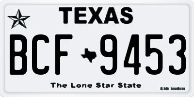 TX license plate BCF9453