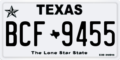 TX license plate BCF9455