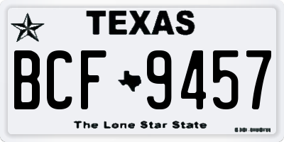 TX license plate BCF9457