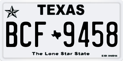 TX license plate BCF9458