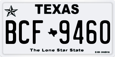 TX license plate BCF9460