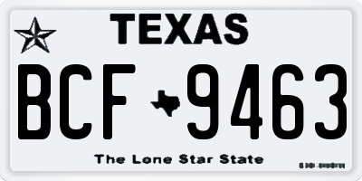 TX license plate BCF9463