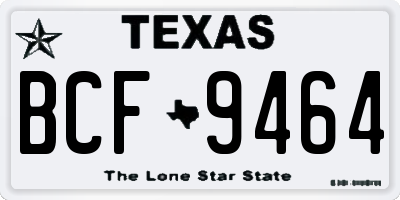 TX license plate BCF9464