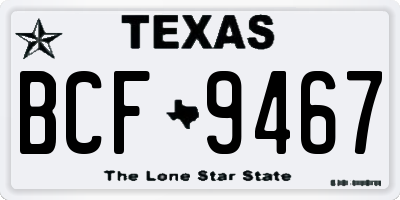 TX license plate BCF9467