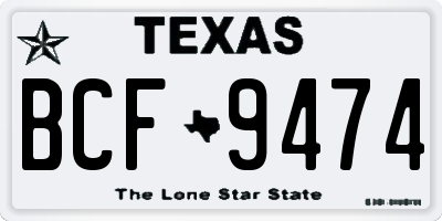 TX license plate BCF9474