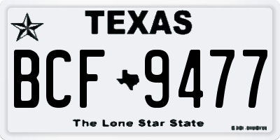 TX license plate BCF9477