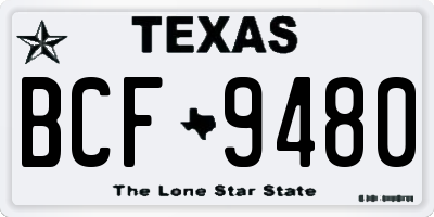 TX license plate BCF9480