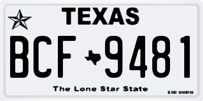 TX license plate BCF9481